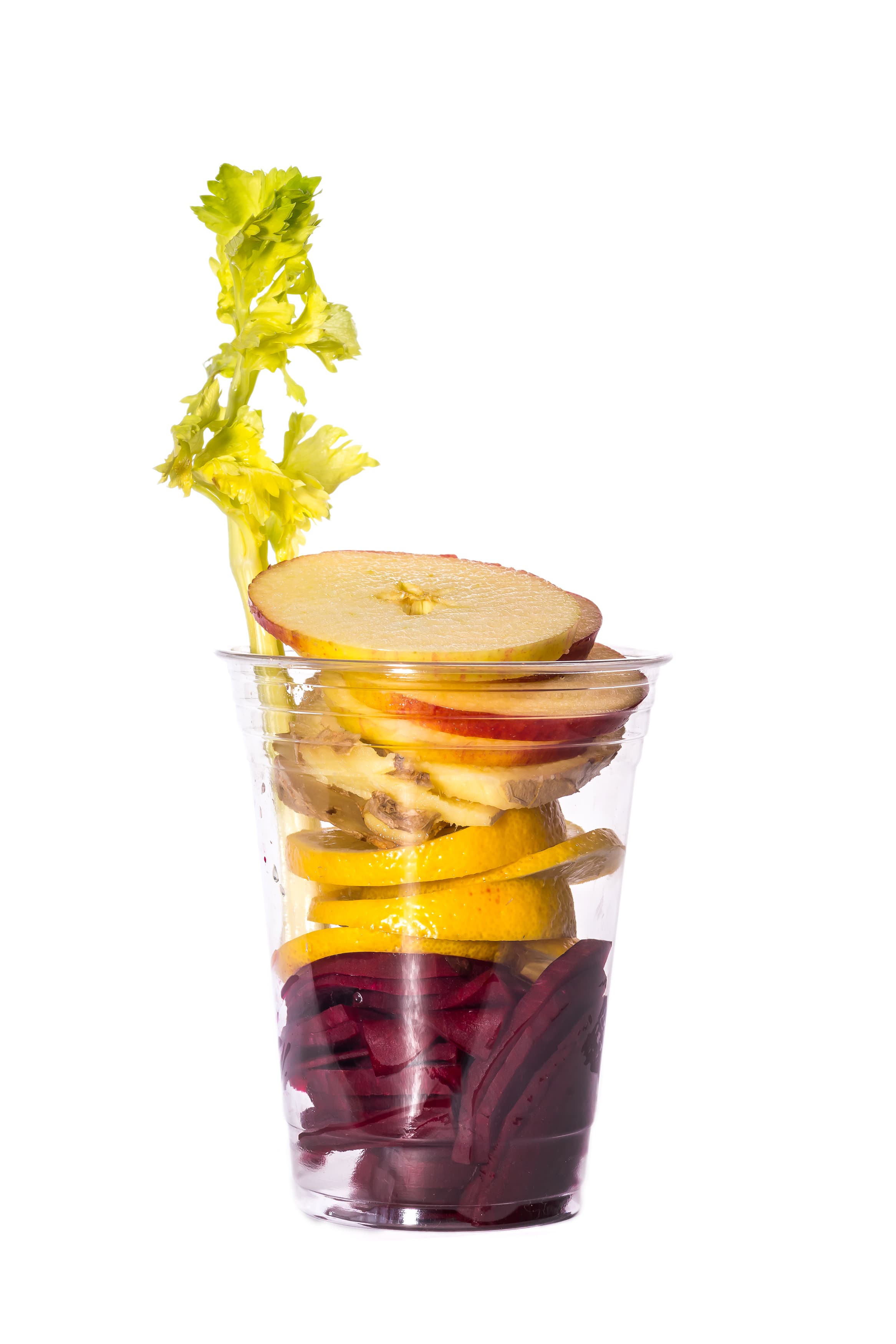 Fresh juice with beets, citrus and celery